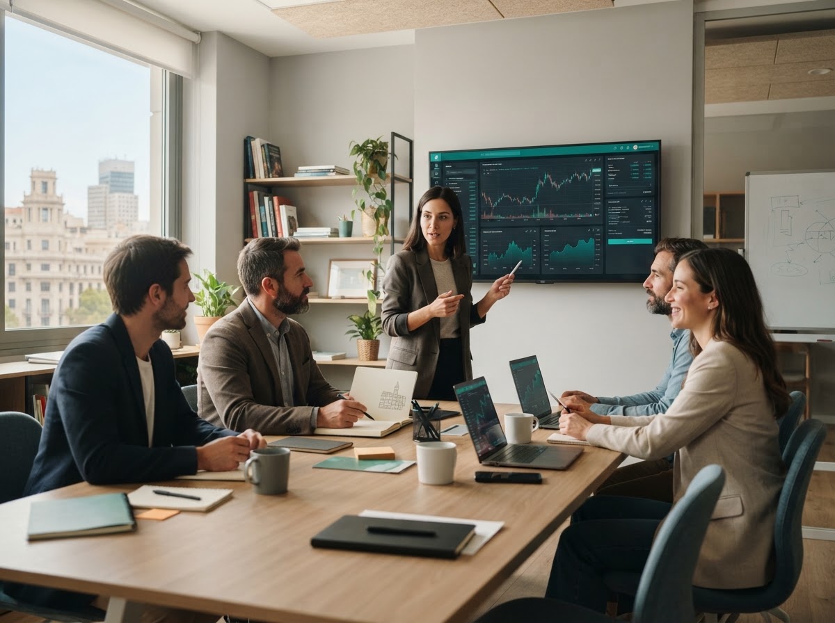 Sitio Oficial: equipo analizando modelos de backtesting y resultados históricos de inversión